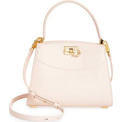 Ferragamo Small Studio Box Leather Top Handle Bag In Pink