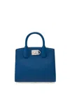 Ferragamo Small Studio Box Tote Bag In Blue