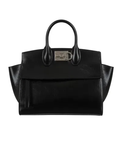 Ferragamo Small Studio Shoulder Bag In Black