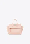 Ferragamo Small Studio Soft Top Handle Bag In Calfskin In Pink