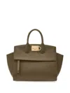 Ferragamo Small Studio Soft Tote Bag In Green