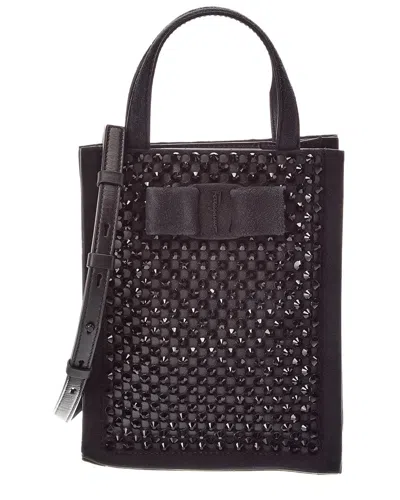 Ferragamo Small Suede Tote In Brown