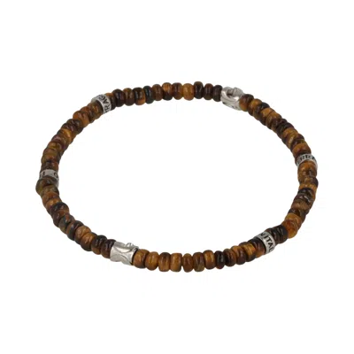 Pre-owned Ferragamo Small Tiger Eye Beadstone Bracelet 'multicolor' | Multi-color | Men's Size Onesize