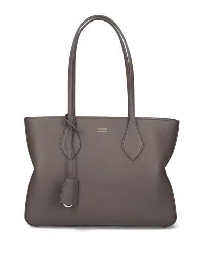 Ferragamo Small Tote Bag In Gray