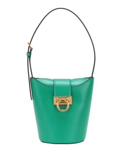 Ferragamo Small Trifolio Shoulder Bag In Green