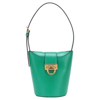 Pre-owned Ferragamo Small Trifolio Shoulder Bag 'green' | Women's Size Onesize