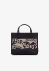 Ferragamo Logo Printed Small Tote Bag Women In Black