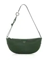 Ferragamo Leather Half-moon Shoulder Bag In Forest Green