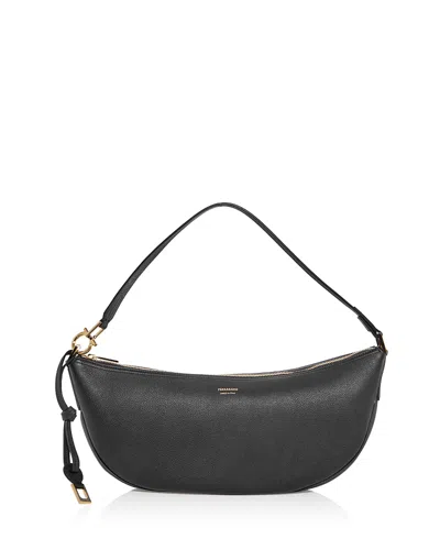 Ferragamo Smile Leather Shoulder Bag In Nero
