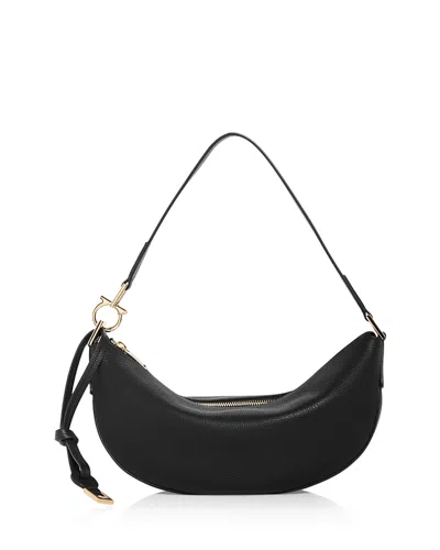 Ferragamo Smile Leather Shoulder Bag In Nero