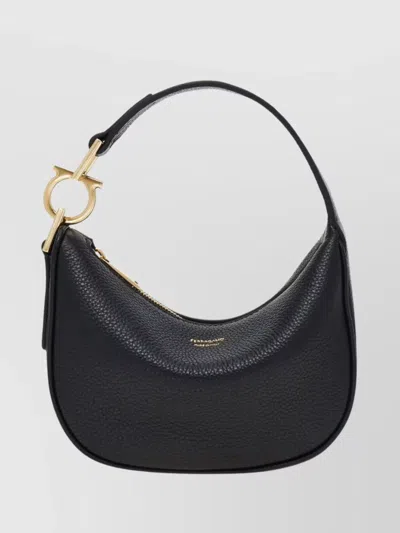 Ferragamo Smiling Leather Handbag Gold Hardware