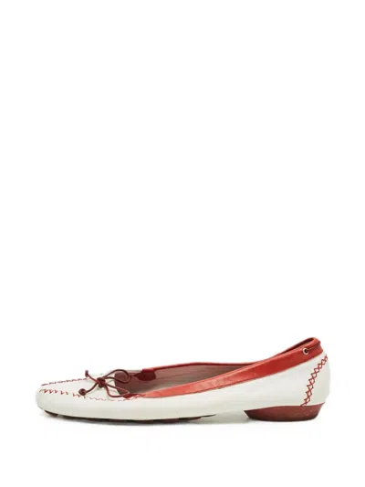 Pre-owned Ferragamo Smoking Slippers In White