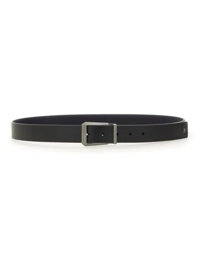 FERRAGAMO FERRAGAMO SMOOTH BLACK CALFSKIN BELT