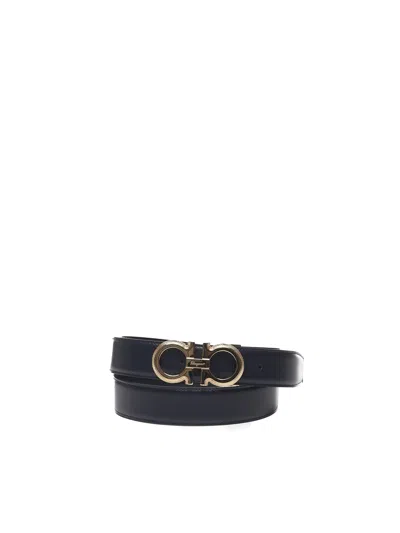 Ferragamo Smooth Leather Belt In Blue