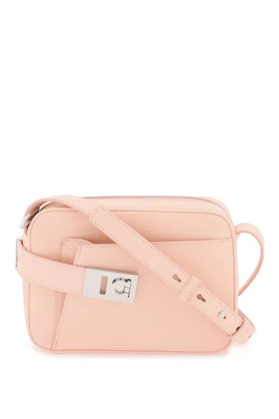 Ferragamo Smooth Leather Camera Handbag In Pink