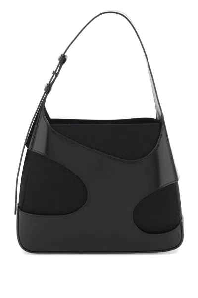 Ferragamo Smooth Leather Shoulder Handbag With Cut-out Details For Women In Black