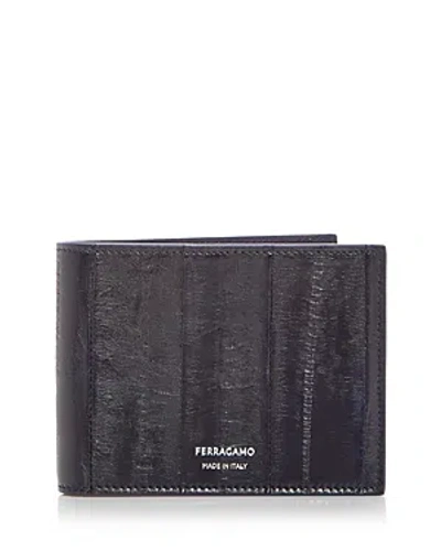 Ferragamo Snakeskin Bifold Wallet In Black