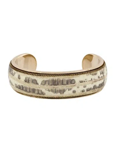 Pre-owned Ferragamo Snakeskin Cuff Bracelet, 6.5" In Multi