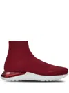 Ferragamo Woman Sneakers Plum Size 9.5 Textile Fibers In Red