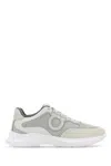 Ferragamo Sneakers Bay Man Bianche In Pelle E Rete Uomo