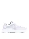 Ferragamo Sneakers Bay Man Bianche In Pelle E Rete Uomo In Blanco