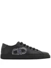 Ferragamo Leather Low-top Brandy Sneakers With Rubber Sole