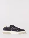 Ferragamo Cassina Gan2 Leather Sneakers With Suede Details In Blue