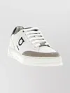 Ferragamo Alaska Leather And Suede Sneaker With Gancini Detail In White