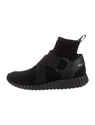 Pre-owned Ferragamo Sock Sneakers In Black