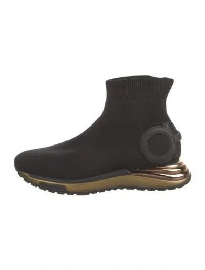 Pre-owned Ferragamo Sock Sneakers In Black