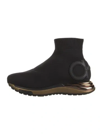 Pre-owned Ferragamo Sock Sneakers In Black
