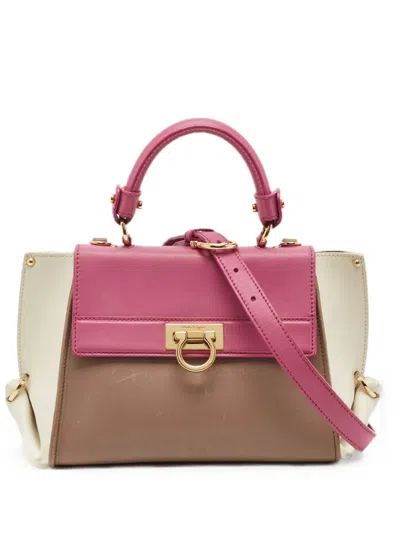 Pre-owned Ferragamo Sofia Gancini Tote Bag In Brown