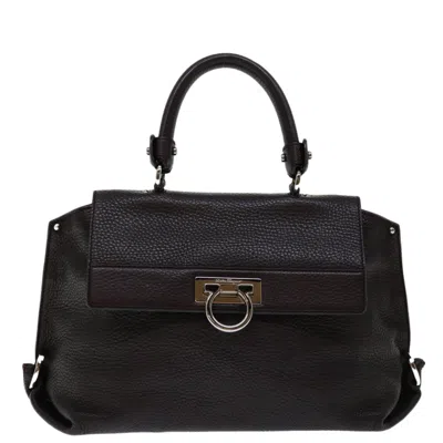 Pre-owned Ferragamo Sofia Leather Handbag () In Brown