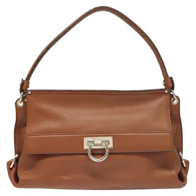 Pre-owned Ferragamo Sofia Leather Shoulder Bag () In Brown