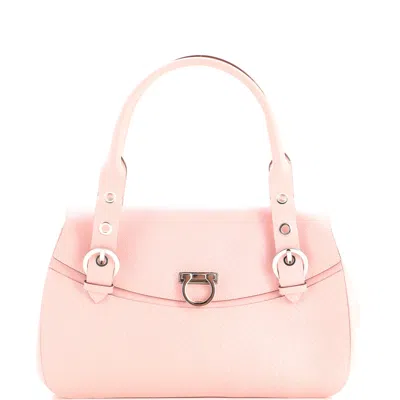 Ferragamo Sofia Satchel Laser Cut Leather Medium In Pink