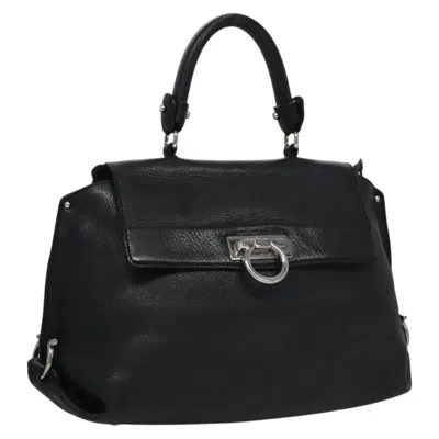 Pre-owned Ferragamo Sofia Satchel Leather Leather Bag () In Black