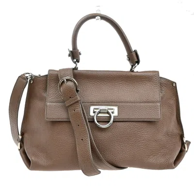 Pre-owned Ferragamo Sofia Satchel Leather Leather Bag () In Brown