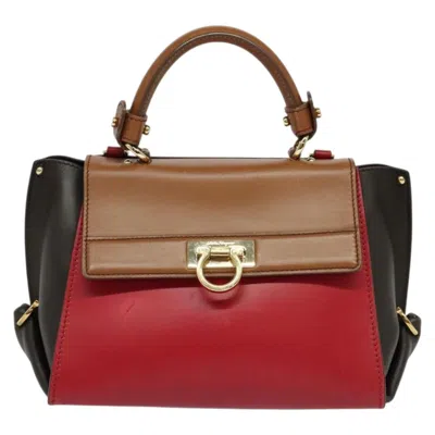 Pre-owned Ferragamo Sofia Satchel Leather Leather Bag () In Red