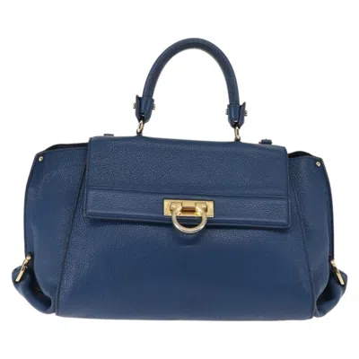 Pre-owned Ferragamo Sofia Satchel Leather Leather Handbag () In Blue