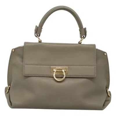 Pre-owned Ferragamo Sofia Satchel Smooth Leather Leather Bag () In Gray