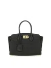 Ferragamo Structured Shoulder Bag Adjustable Strap In Black