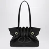 Ferragamo Black Leather Piercing Top Handle Bag In Black