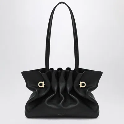 FERRAGAMO FERRAGAMO  SOFT-BAG SMALL BLACK LEATHER