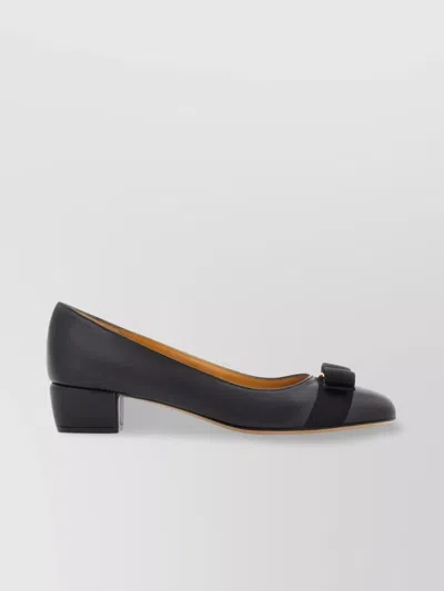 Ferragamo Soft Bow Block Heel Pumps