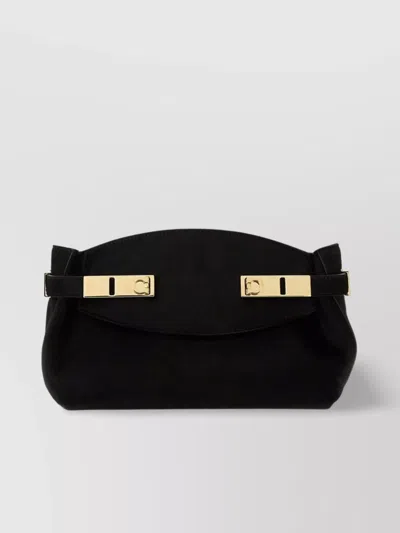 FERRAGAMO "SOFT EMBRACE" CLUTCH BAG WITH ADJUSTABLE STRAP