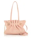 Ferragamo Small Gancio Piercing Soft Leather Shoulder Bag In Pink