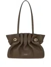 Ferragamo Soft Ruched Leather Tote Bag