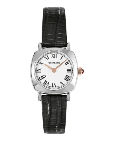 FERRAGAMO FERRAGAMO SOFT SQUARE LEATHER WATCH