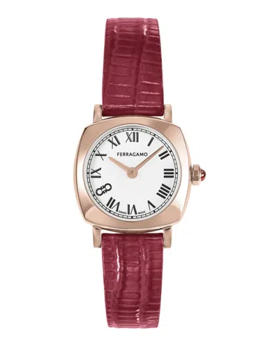 FERRAGAMO FERRAGAMO SOFT SQUARE LEATHER WATCH