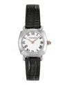 Ferragamo Soft Square Leather Watch In Black